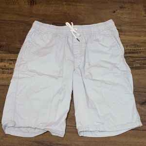 Boys, light grey drawstring shorts.